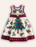 Christmas Tree Applique Party Dress