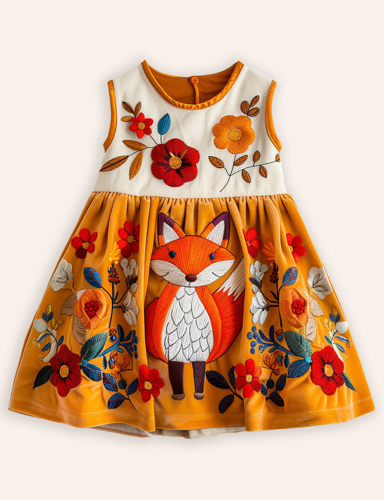 Multi Fox Appliqué Dress