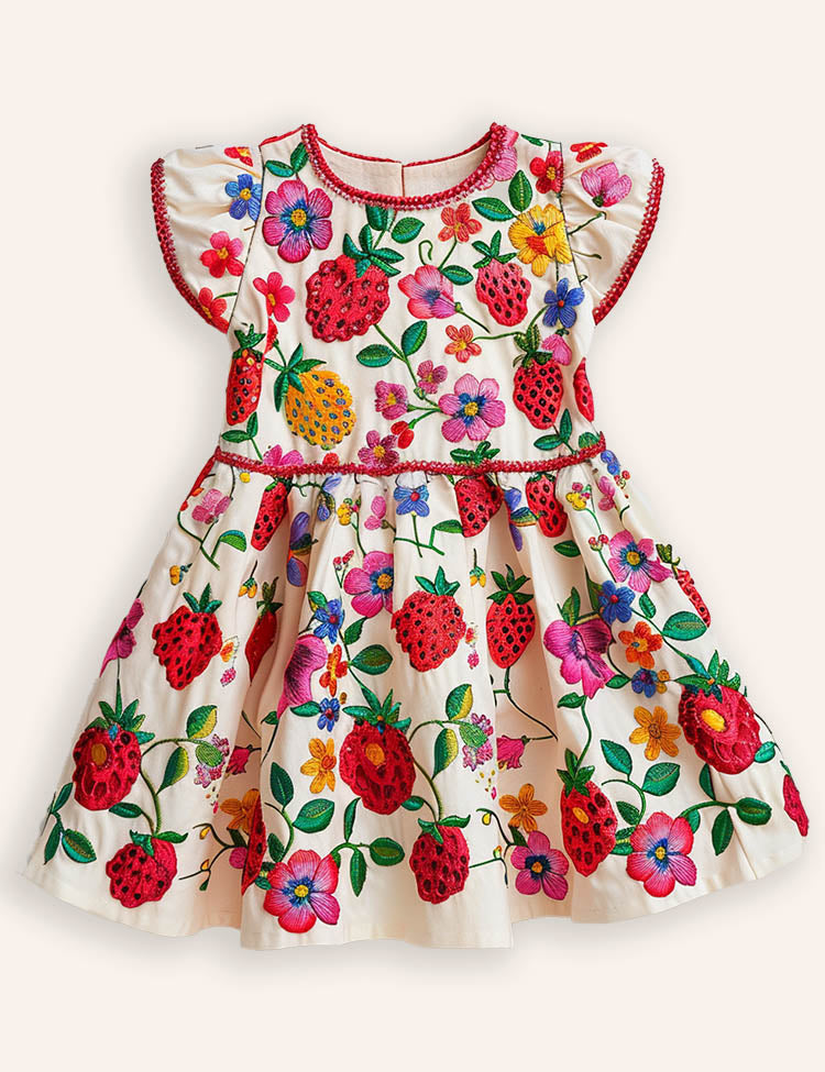 Fun Strawberries Printed Dress