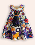 Halloween Black Cat Appliqué Dress