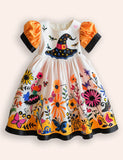 Halloween Witch Hat Printed Dress