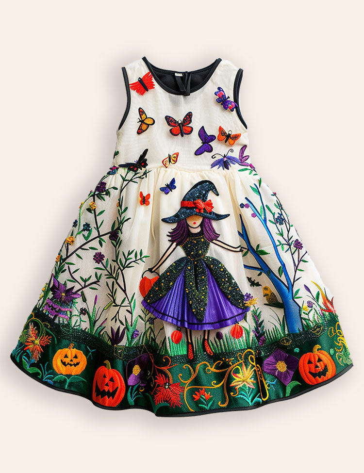 Halloween Witch Applique Dress