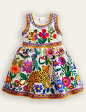 Multi Safari Floral Leopard Dress