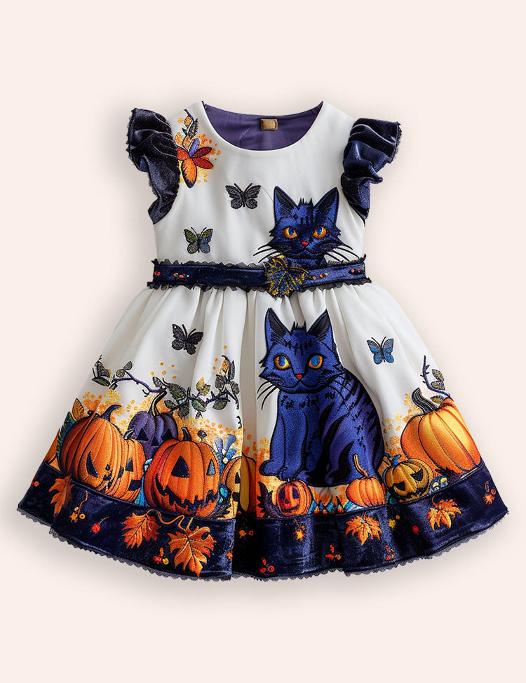 Halloween Black Printed Dress