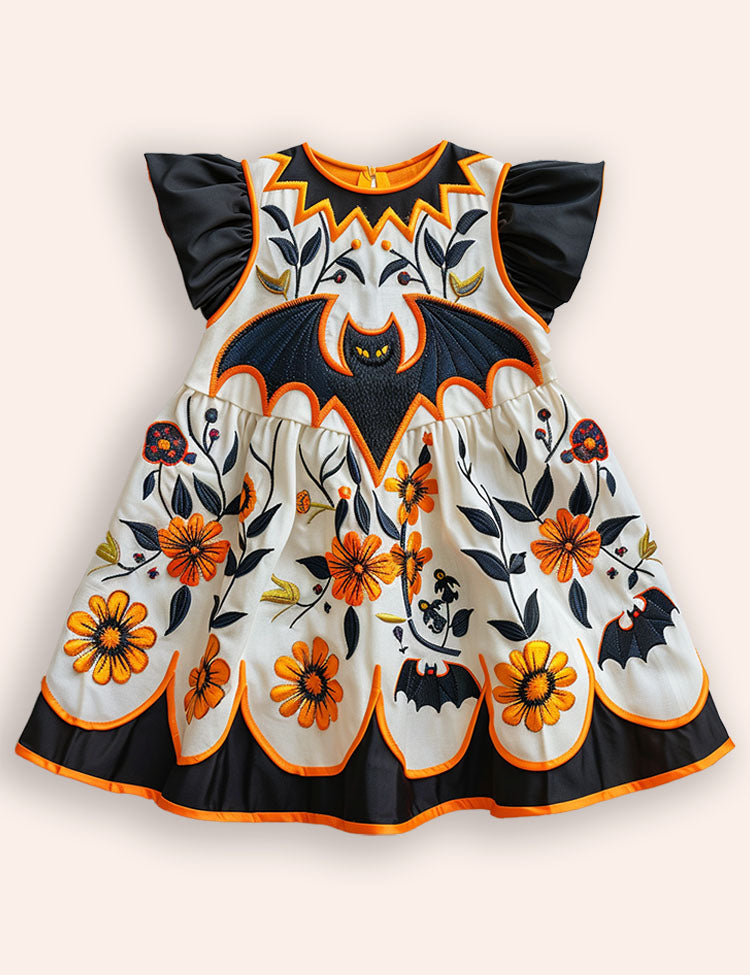 Halloween Bat Appliqué Dress