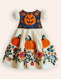 Halloween Pumpkin Appliqué Dress