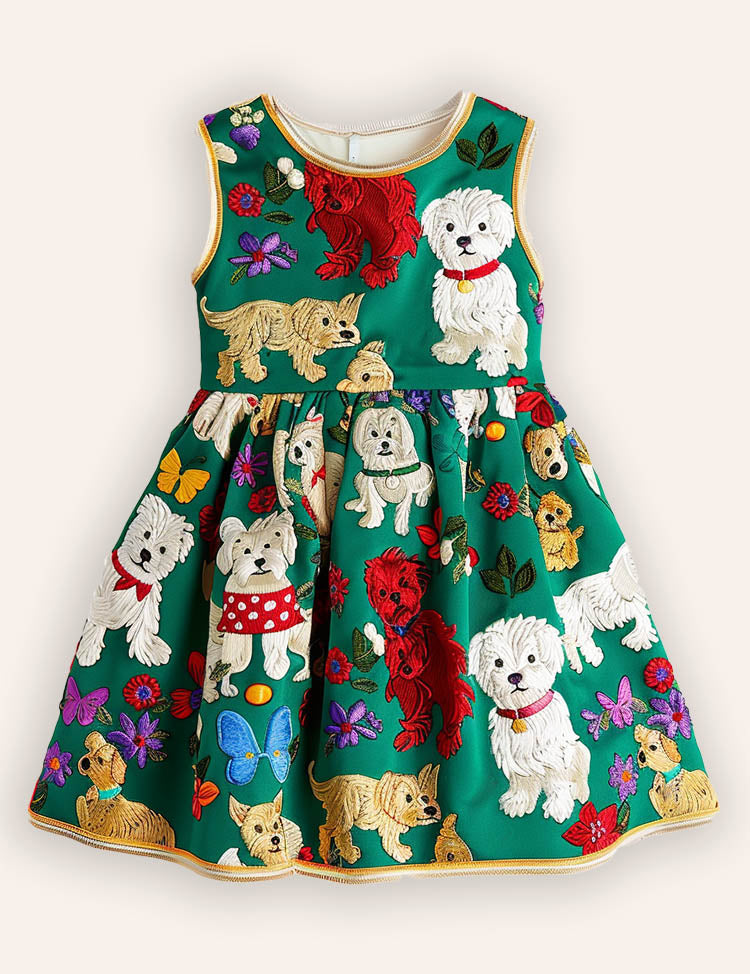 Fun Puppies Printed Sleeveless Dress
