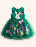 Flower Bunny Party Tulle Dress