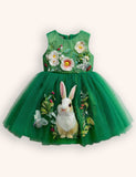 Flower Bunny Party Tulle Dress