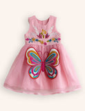 Floral Butterfly Appliqué Tulle Dress