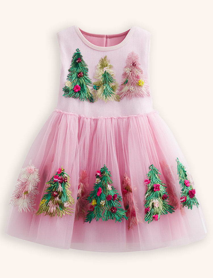 Christmas Tree Tulle Appliqué Dress