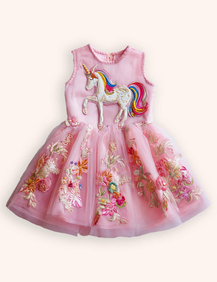 Flower Unicorn Party Tulle Dress