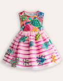 Vestido de fiesta de tul de mariposa jardín
