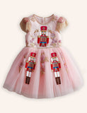 Nutcrackers Velour Tulle Appliqué Dress