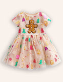 Christmas Gingerbread Man Tulle Dress