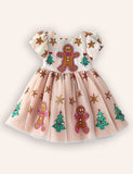 Christmas Gingerbread Man Tulle Dress