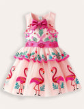 Flamingo Flower Tiul Guulle Dress