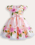 Floral Bow Tulle Party Dress