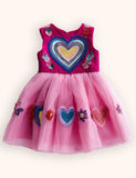 Heart Appliqué Tulle Party Dress