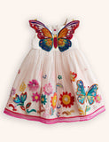Floral Butterfly Appliqué Dress
