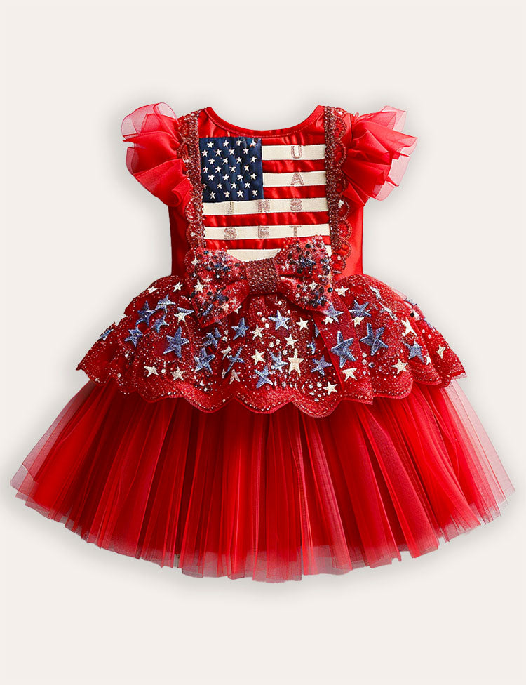 Vestido de fiesta de tul de mariposa jardín
