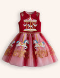 Tulle Carousel Embroidered Dress