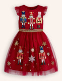 Nutcrackers Velour Tulle Appliqué Dress