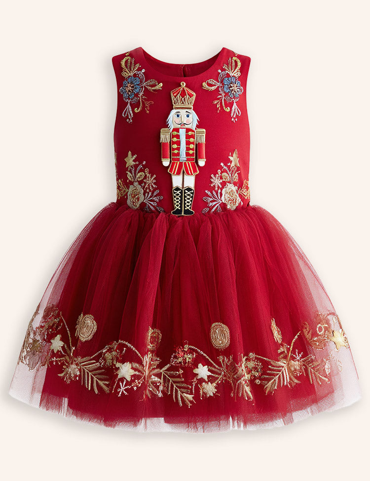Nutcrackers Velour Tulle Appliqué Dress