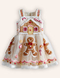 Christmas Gingerbread Man Applique Tulle Dress
