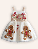 Christmas Gingerbread Man Applique Tulle Dress