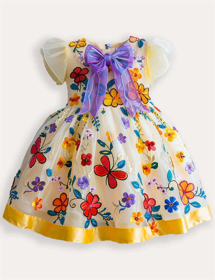 Kleid von Blumenfliegen Tüll -Party