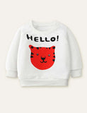 Hello Cat Printed Sweatshirt