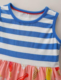 Ice-cream Print Striped Sleeveless Dress - Mini Taylor