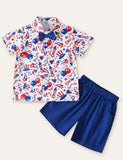 Independence Day Bow Cute Printed Set - Mini Taylor