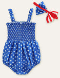 Independence Day Bow Printed Romper - Mini Taylor