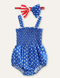 Independence Day Bow Printed Romper - Mini Taylor