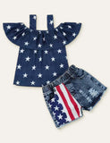 Independence Day Denim Printed Set - Mini Taylor