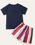 Independence Day Letter Printed Striped Set - Mini Taylor