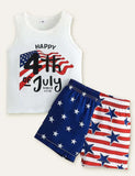 Independence Day Printed Striped Set - Mini Taylor