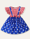 Independence Day Striped Flying Sleeve Dress - Mini Taylor