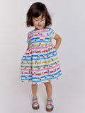 Rainbow Striped Bee Print Dress - Mini Taylor