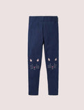 Kitten Embroidered Leggings - Mini Taylor