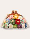 Knitted Flower Pearl Chain Shell Bag - Mini Taylor