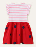 Ladybug Striped Appliqué Dress - Mini Taylor