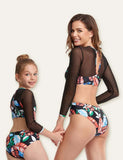 Leaves Printed Mesh Family Matching Swimsuit - Mini Taylor