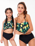 Lemon Printed Ruffled Family Matching Swim Suit - Mini Taylor