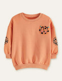 Leopard Appliqué Sweatshirt + Zoo Printed Leggings - Mini Taylor