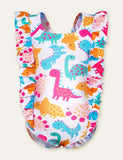 Leopard Print Dinosaur Mermaid Printed Swimsuit - Mini Taylor