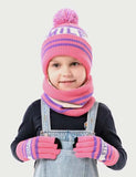 Letter Jacquard Knitted Hat + Scarf + Gloves Set - Mini Taylor