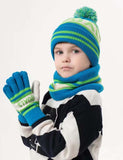 Letter Jacquard Knitted Hat + Scarf + Gloves Set - Mini Taylor